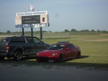 At the Local Car Club monthly Drag races at texas world speedway pit lanes...