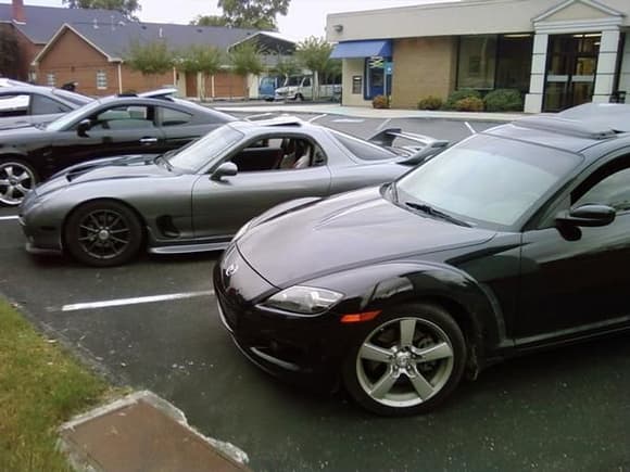 The Rx7, and a bit of my buddy's Turboed Tiburon...