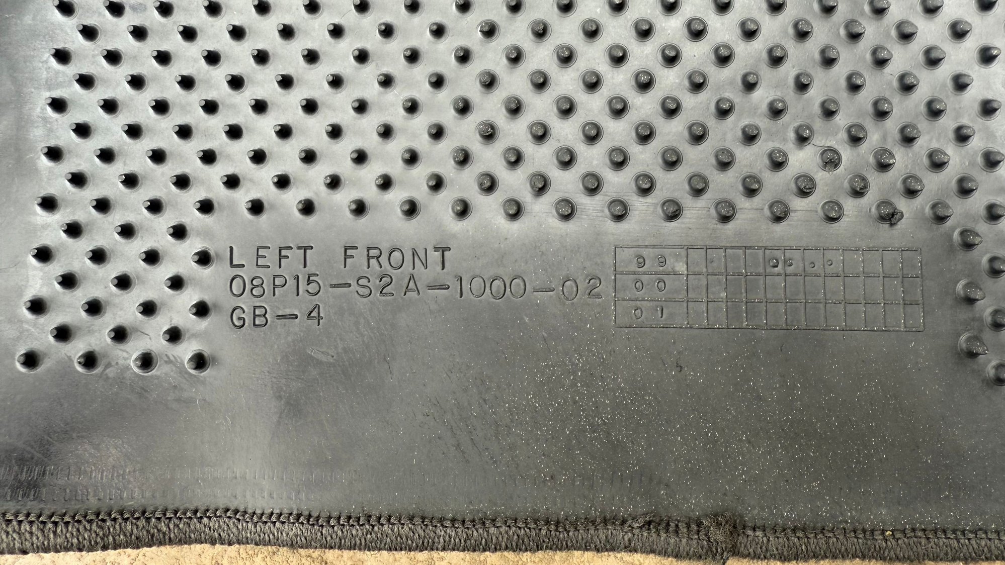 Interior/Upholstery - Discontinued AP1 OEM Black Floor mats 08P15-S2A-1000-3, 08P15-S2A-1000-02 - Used - -1 to 2026  All Models - Worthington, OH 43085, United States