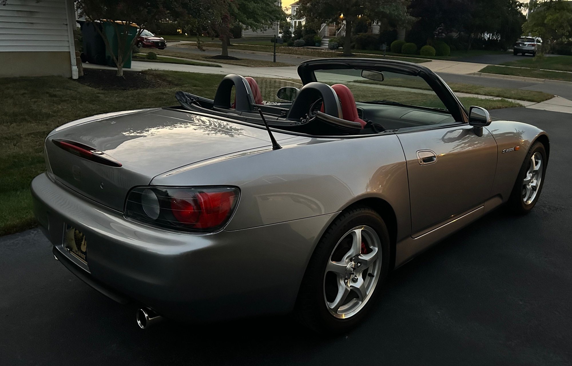 2000 Honda S2000 - DE - 00 Silverstone/Red with 56K miles - New - VIN jhmap1148yt007083 - 55,900 Miles - 4 cyl - 2WD - Manual - Convertible - Silver - Middletown, DE 19709, United States