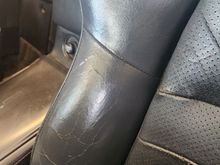 Close up of wear on seat