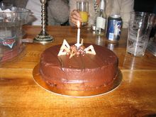 cake 2 candle lit