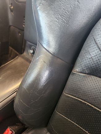 Close up of wear on seat