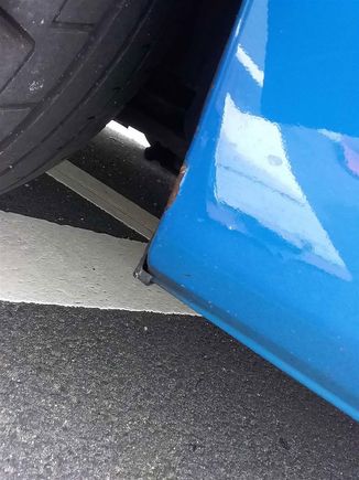 Paint chipped on fender.