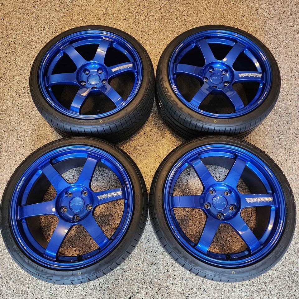 Wheels and Tires/Axles - Hyper Blue 18x9.5 +38 5x114.3 Volk Racing TE37s on 245/35 Toyo Tires - Used - All Years  All Models - Ellicott City, MD 21043, United States