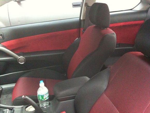 Red suede interior.