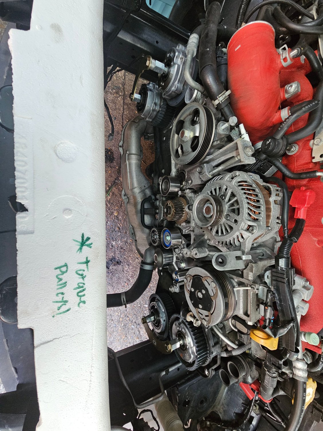 Old belt off.