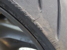 I got about 3 - 4000kms on these new tire before i started to notice this slight wear. Two or three days later, they looked like the above picture.