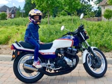 My youngest loves riding around the neighborhood on the 83 CBX550F.  Who knew cruising around in 2nd gear would be so much fun