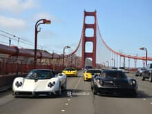 Zonda and Huayra over the Golden Gate Bridge, San Francisco, CA. By BrianZuk