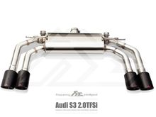 Fi Exhaust for Audi S3 - Valvetronic Muffler & Quad Carbon Fiber Tips.