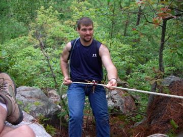 we did a little repelling on double oak, that was the fun part.