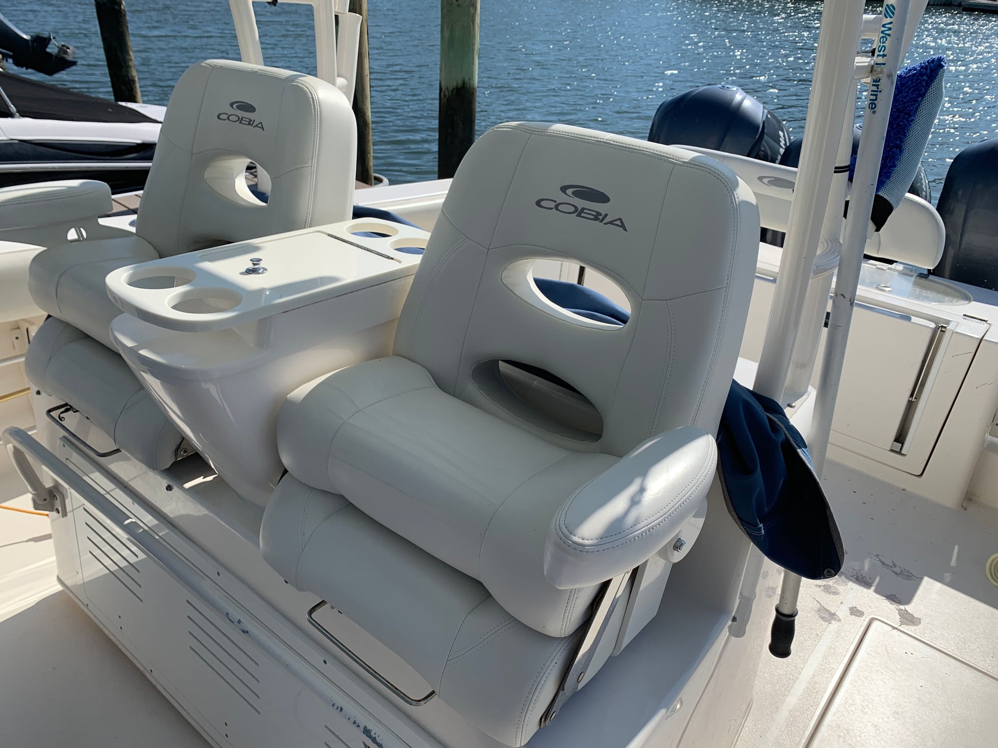 SOLD - Llebroc Double Helm Seats Flip Bolster and Arms - The Hull Truth -  Boating and Fishing Forum