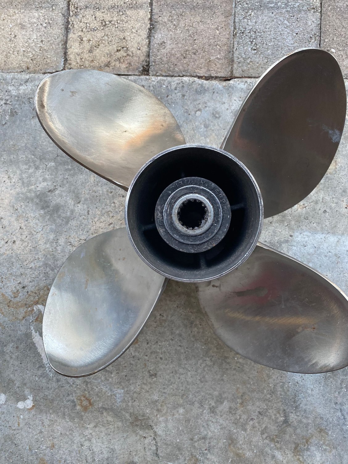 4 Blade 13 1/4 X 25PP Stainless Prop The Hull Truth Boating and