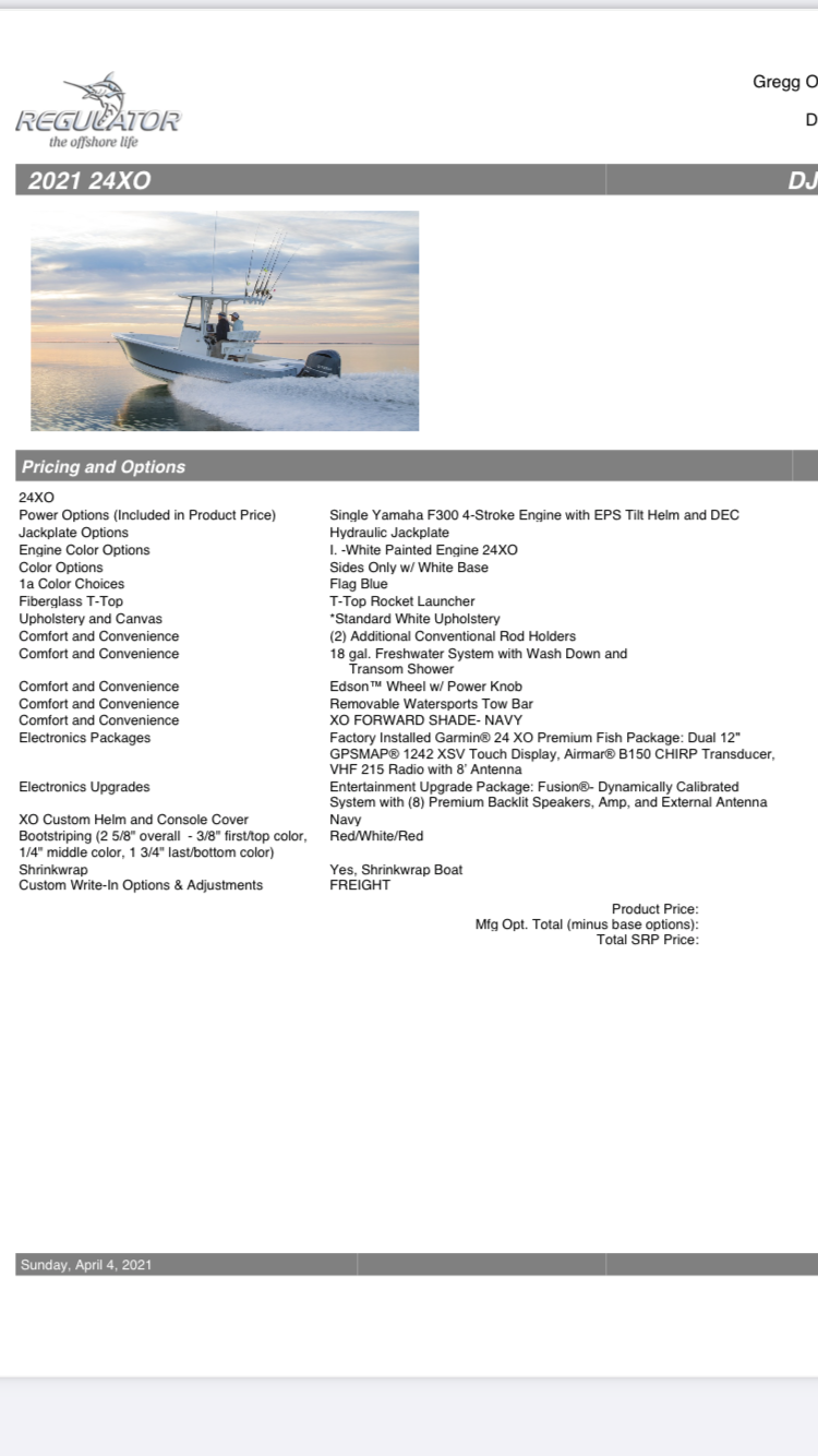 2021 24 Regulator XO for Sale The Hull Truth Boating and Fishing Forum