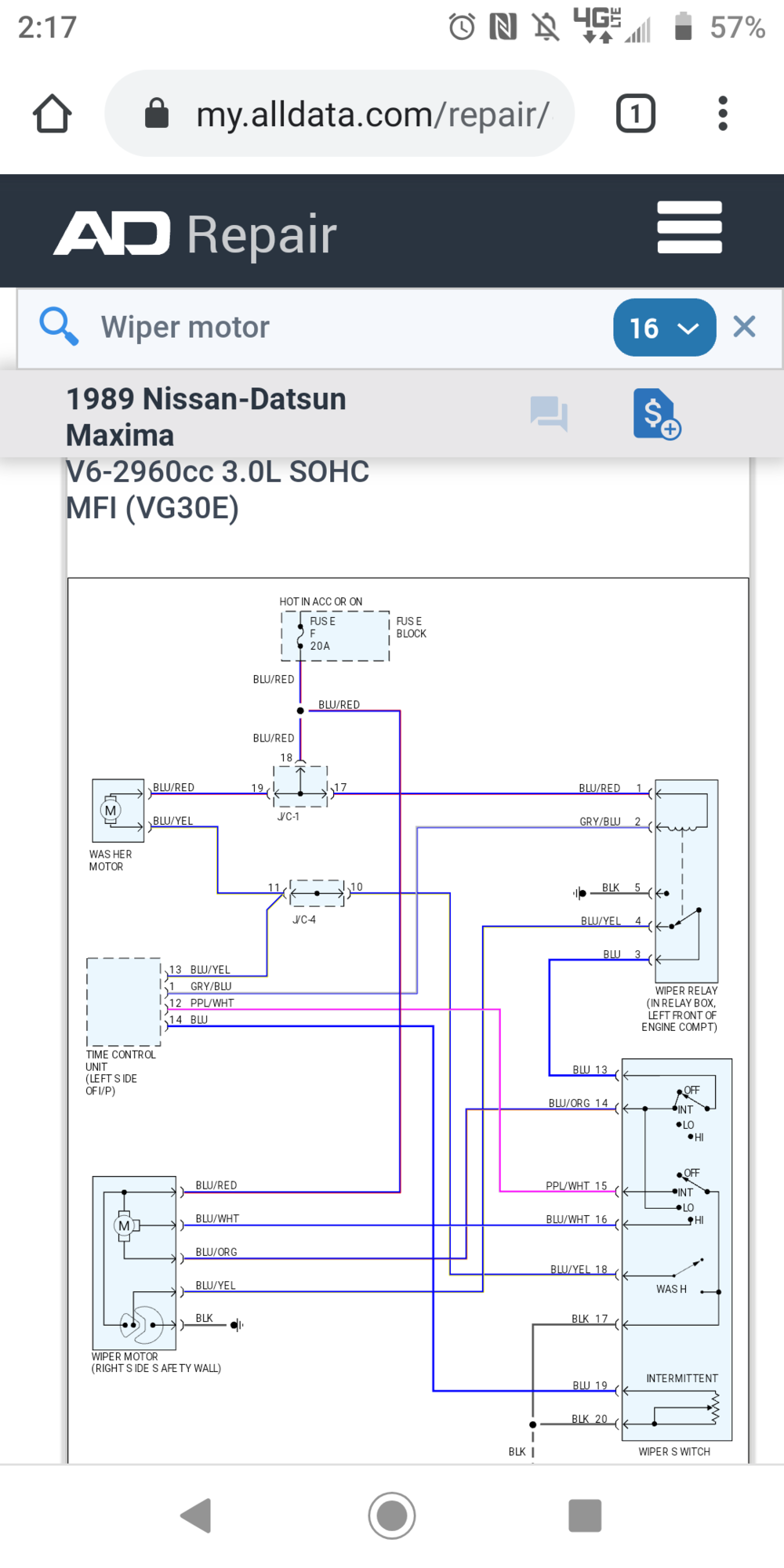 Nissan Wiper motor in 3rd Gen, close but not there Third Generation F