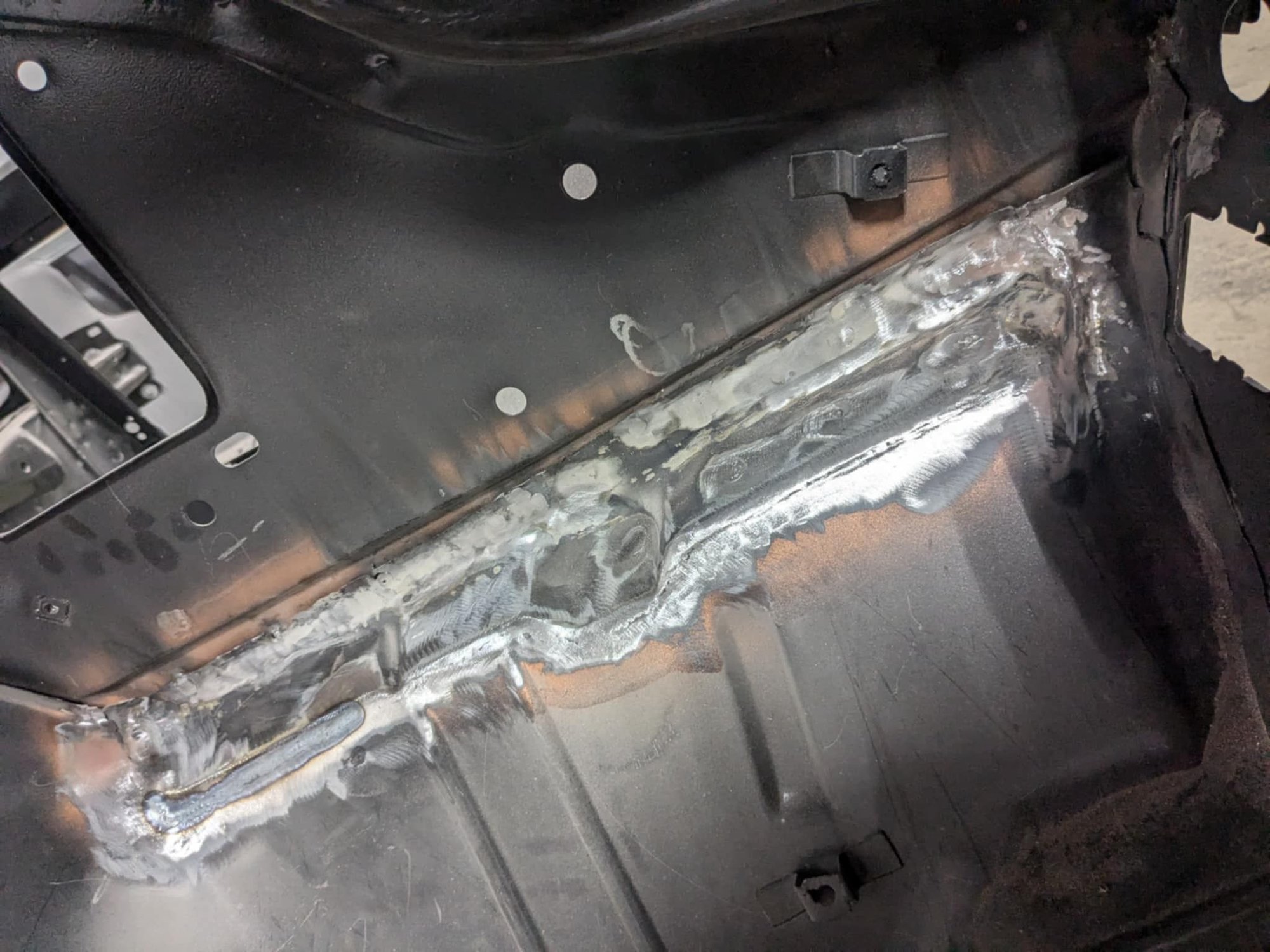 Replaced it with new metal after cleaning up and removing any bad metal.