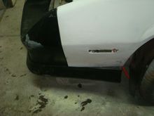 Driver side just setting on the studs also.