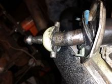 It's hard to tell but the shift lever bends right where the pin goes through it