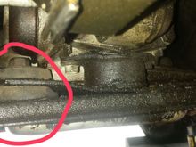 Thought my transmission mount was bad but turned out one of the bolts is missing. Does anyone know what size bolt this is ?