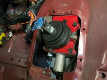 Shifter in place with small notch to OEM T5 opening.
