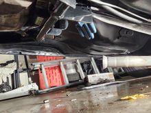 You can see in this picture that the mount is actually in front of the cross member. I ended up welding a square tube piece on the front side to get it to mount. I will upload pictures later.