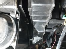 drivers side   left to right heater box attached to fire wall  heater box attached to dash