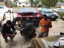 In the beginning their was man... Fast forward Jose starts the process prepping the LS1 to go in.