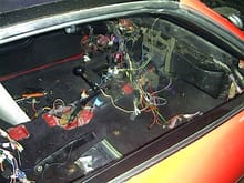 Started putting the interior together...The original carpet had mold with 2&quot; of water in the floorboards and a ant farm on the passenger side front. I replaced the dash plastic and heater core that was damaged from the fire.