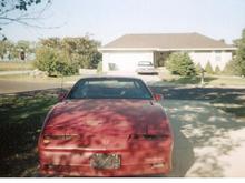 Front of the car after first being purchased before paint and new hood.