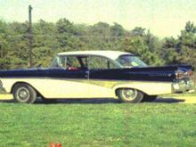 1958 Ford with police interceptor. Probably too much car for a teenager but Uncle Sam was calling anyway so it passed on to the next caretaker