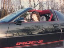 1985 - The Jersey Girl with the big 1985 style hair and her brand spanking new IROC-Z.