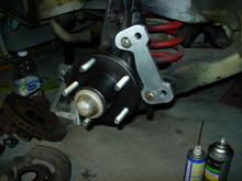 Driver side hub and billet bracket.