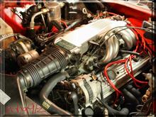 my motor now with hooker headers and msd wires