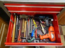 hammers, saws, corded drill, timing light, filter wrenches