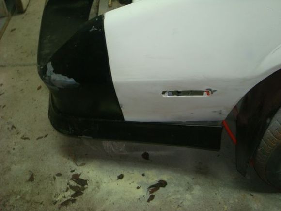 Driver side just setting on the studs also.