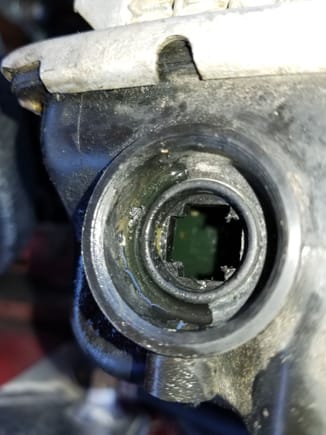 OEM drain cock removed.