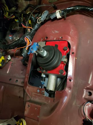 Shifter in place with small notch to OEM T5 opening.
