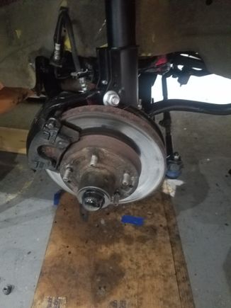 Both sides done and ready for wheels to be bolted on. 