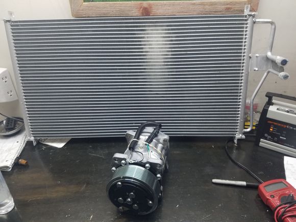 Condensor and Sanden 4864 for hopefully big AC improvement!