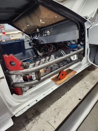 Fitting the door bars. Here you can see the spliced section in the ceter of the bars.