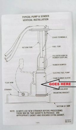 Rubber Bumper that goes between fuel pump and pulsator. Modern turbine style fuel pumps don't need either of those parts.