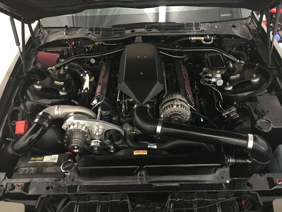 A lot more piping with the intercooler. Gotta see if the hood closes lol.