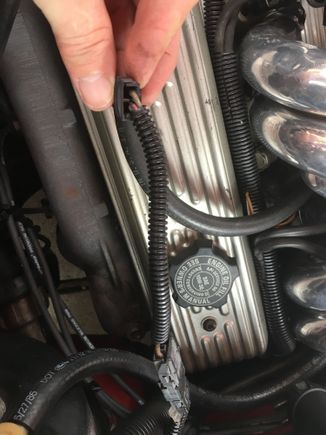 Wires are red and white and plug into a plug. (if that helps)