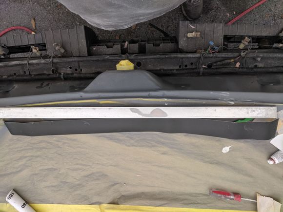 Here is the bar that goes between the t-tops. It was wrapped, not painted. So I removed nthe wrap and recovered it.