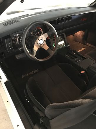 Interior is original save for steering wheel and radio