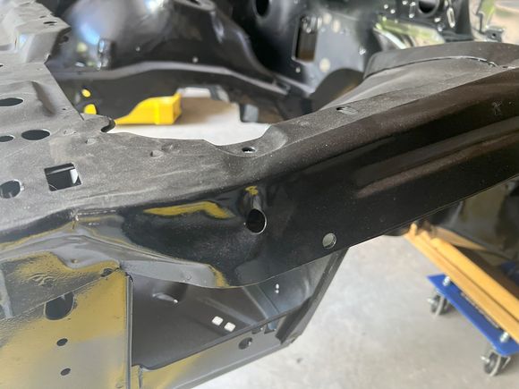 The front upper frame rail seems to have been hit with something, but not quite sure.  Metal is solid though.  Will be getting this looked at...