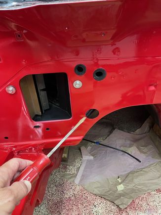 Freshly painted engine bay on 9 Aug 2025 in the 95 degree Houston heat.