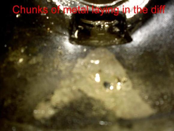 chuncks of metal in diff