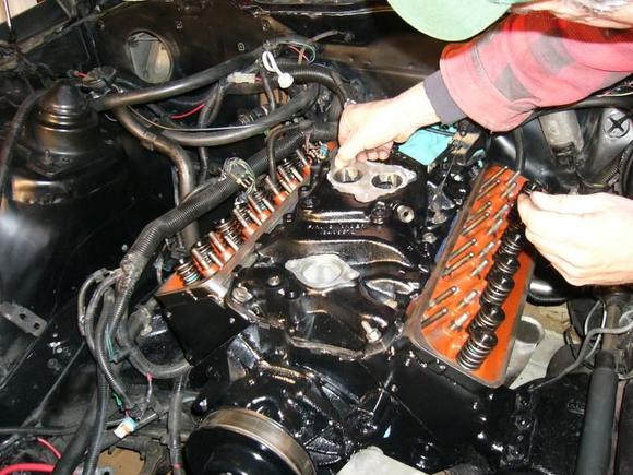 installing the intake after putting in new camshaft and heads (prepping for 2nd season)